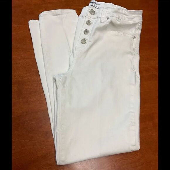 EUC William Rast Button Up HI Rise White Ankle Jeans # SS#12 - Picture 1 of 6